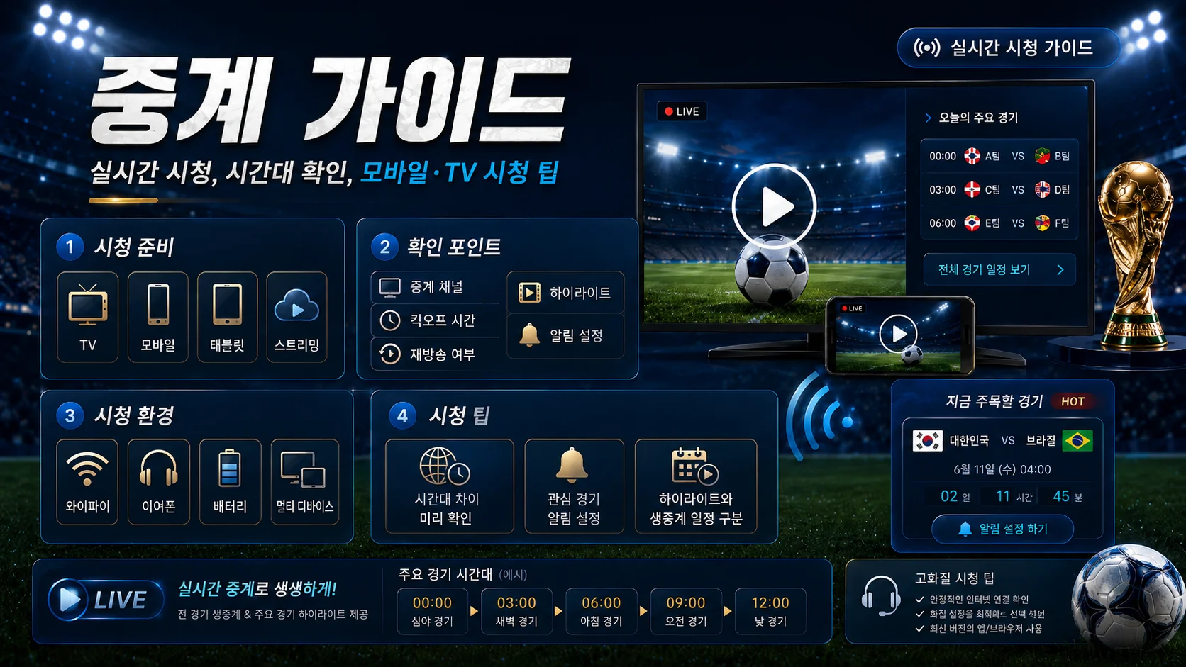 2026년 축구 월드컵 중계 가이드 인포그래픽